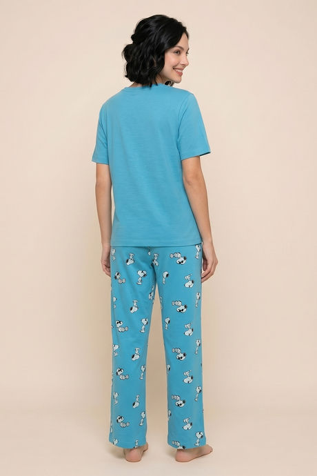 Zivame Peanuts Knit Cotton Loungewear Set - Bachelor Button — image 4